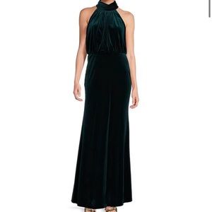 Eliza J 
Mock Neck Sleeveless Velvet Blouson Gown